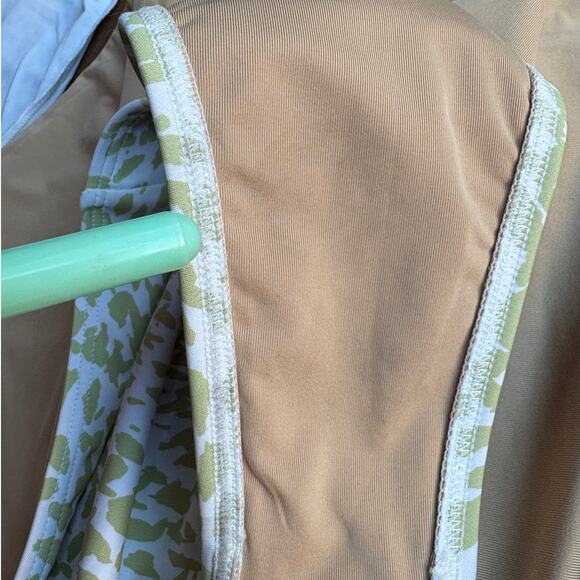 Sporti x Stef Corgel Lime Green Cheetah Print Long Sleeve Zip Front Swimsuit XL - Picture 9 of 12